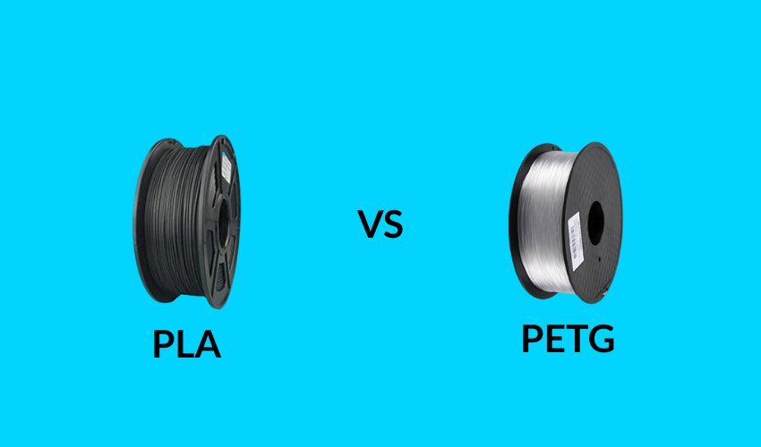 PLA ja PETG 3D-tulostusfilamentit vierekkäin